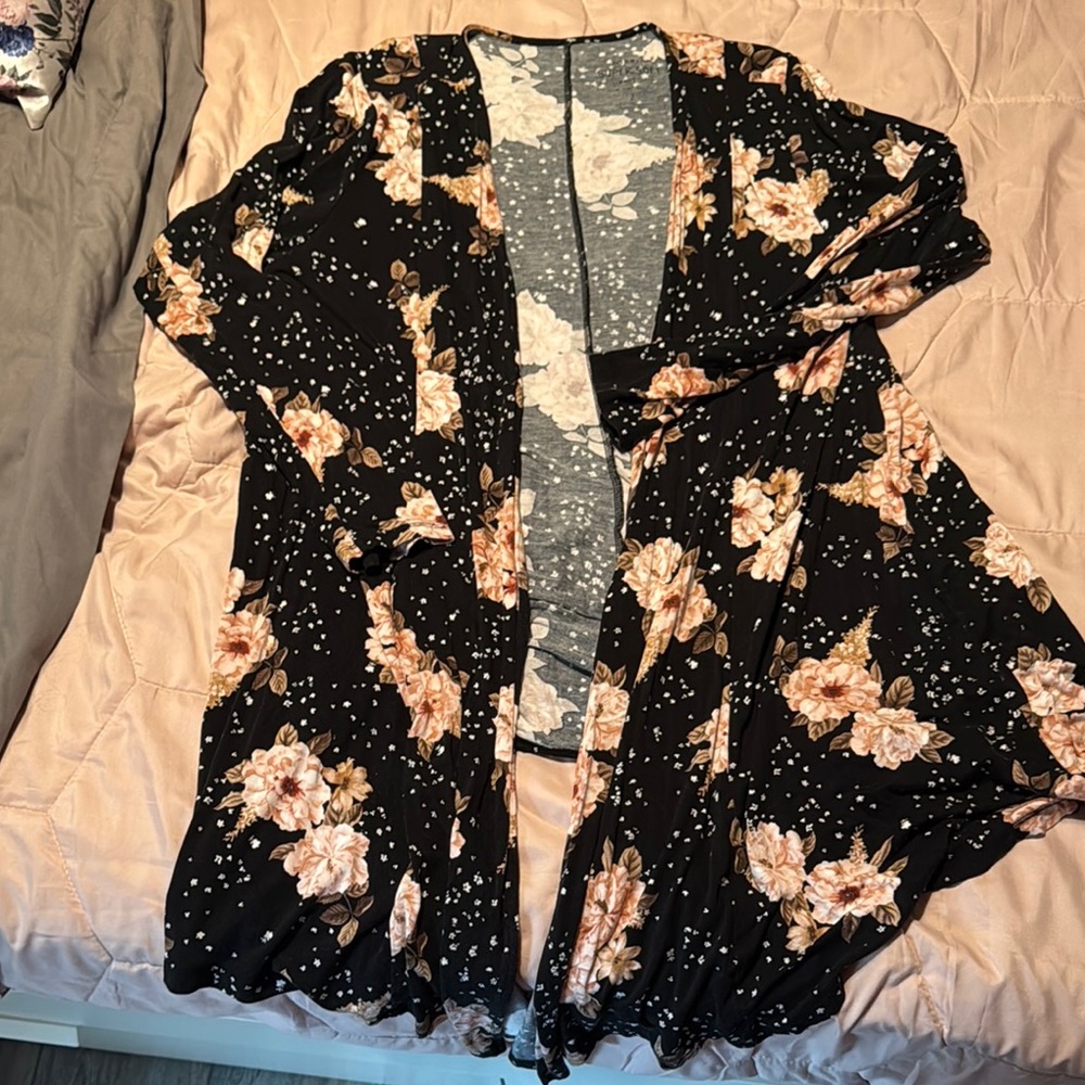 Torrid Super Soft Floral Drape Cardigan